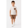 2/5 Yaş Keten Gömlek Gabardin Şort Çocuk Takımı