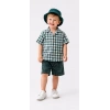 2/6 Yaş Denim Şapkalı Şortlu 3lü Çocuk Takımı