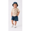 2/6 Yaş Denim Şapkalı Şortlu 3lü Çocuk Takımı