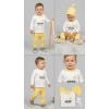 3/12 Ay Gentilmen Baskılı 3 Parça Bebek Takımı