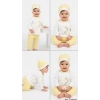 3/12 Ay Şapkalı Pamuk Bebek Takımı