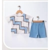 6/18 Ay Geometrik Baskılı Oversize Bebek Takımı