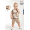 6/18 Ay Geometrik Baskılı Oversize Bebek Takımı