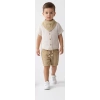6/24 Ay Fularlı Müslin Kumaş 3lü Bebek Takımı