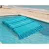 Hızlı Kuruyan, Yer Kaplamayan %100 Pamuklu Turkuaz Waves Plaj Peştemali