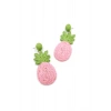Ananas Hasır Küpe - Pembe