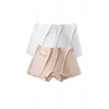 biçomi 2 Adet Kadın Dikişsiz Görünmez İz Yapmaz Mini Şort Boxer Beyaz Ten