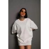 Biçomi 24/1 Düz A Kalite Oversize T-shirt - Beyaz