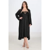 Bicomi 2li Siyah Sabahlık Takımı Bigsize 6221