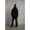 Biçomi 3 İplik Kapşonlu Sweatshirt Hoodie - Siyah