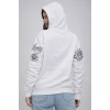 Biçomi 3 İplik Pamuklu Kapüşonlu Baskılı SweatShirt Hoodie - Beyaz