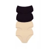 biçomi 4 Adet Tutku Kadın Yüksek Bel Bato Kalın Lastik Külot S2