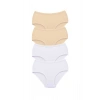 biçomi 4 Adet Tutku Kadın Yüksek Bel Bato Kalın Lastik Külot S9