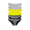 biçomi 6 Adet Likralı Kadın Slip Külot Leopar Gri Sarı
