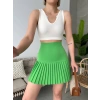 BİÇOMİ Altı pliseli mini etek yeşil s24705