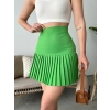 BİÇOMİ Altı pliseli mini etek yeşil s24705