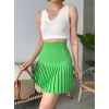BİÇOMİ Altı pliseli mini etek yeşil s24705