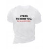 Biçomi Baskılı Oversize Bisiklet Yaka T-shirt - Beyaz