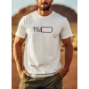 Biçomi Baskılı Oversize Bisiklet Yaka T-shirt - Beyaz