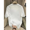 Biçomi Baskılı Oversize Bisiklet Yaka T-shirt - Beyaz