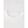 Biçomi Baskılı Oversize Bisiklet Yaka T-shirt - Beyaz