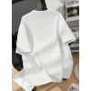 Biçomi Baskılı Oversize Bisiklet Yaka T-shirt - Beyaz