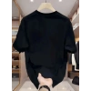 Biçomi Baskılı Oversize Bisiklet Yaka T-shirt - Beyaz