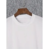 Biçomi Baskılı Oversize Bisiklet Yaka T-shirt - Beyaz