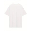 Biçomi Baskılı Oversize Bisiklet Yaka T-shirt - Beyaz