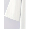 Biçomi Baskılı Oversize Bisiklet Yaka T-shirt - Beyaz