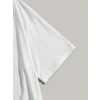 Biçomi Baskılı Oversize Bisiklet Yaka T-shirt - Beyaz