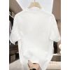 Biçomi Baskılı Oversize Bisiklet Yaka T-shirt - Beyaz