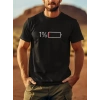 Biçomi Baskılı Oversize Bisiklet Yaka T-shirt - Siyah