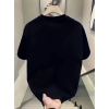 Biçomi Baskılı Oversize Bisiklet Yaka T-shirt - Siyah