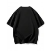 Biçomi Baskılı Oversize Bisiklet Yaka T-shirt - Siyah