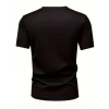 Biçomi Baskılı Oversize Bisiklet Yaka T-shirt - Siyah