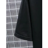 Biçomi Baskılı Oversize Bisiklet Yaka T-shirt - Siyah
