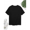Biçomi Baskılı Oversize Bisiklet Yaka T-shirt - Siyah