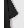 Biçomi Baskılı Oversize Bisiklet Yaka T-shirt - Siyah