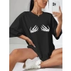 Biçomi Baskılı T-shirt - Siyah