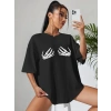Biçomi Baskılı T-shirt - Siyah