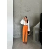 Biçomi BEL LASTİK DETAYLI MODAL KUMAŞ PANTOLON - Orange
