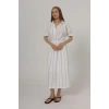 Biçomi Beli Lastikli Elbise - Beyaz