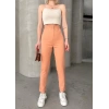 BİÇOMİ Beli lastikli karamel pantolon