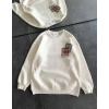 Biçomi Bisiklet Yaka Baskılı SweatShirt - Beyaz