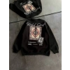 Biçomi Bisiklet Yaka Baskılı SweatShirt - Siyah