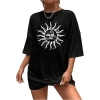 Biçomi Bisiklet Yaka Baskılı T-shirt - Siyah