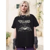 Biçomi Bisiklet Yaka Baskılı T-shirt - Siyah