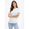 Biçomi Bisiklet Yaka Tişört Regular Kalıp Basic Pamuklu Günlük Kullanım T-shirt - Beyaz