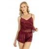 Bicomi Bordo Saten Şort Takımı 9209